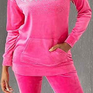 Sweat à capuche personnalisé à paillettes Bling pour streetwear et marques de mode Vente en gros Sweats à capuche en strass pour femmes - Product Image 3