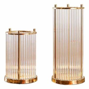 Shinny เชิงเทียนโลหะตกแต่งงานแต่งงานรูปทรงกระบอกกลมโลหะทรงกลมตรง - Product Image 1