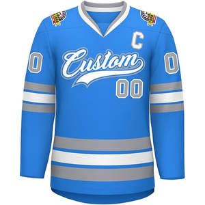 Uniforme de Hockey sobre Hielo Personalizado con Nombre y Números Sublimados, Unisex, Estilo Vintage con Cordones, Transpirable, 100% Poliéster - Product Image 4