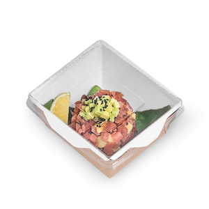 กล่องอาหารกระดาษคราฟท์ OSQ OpSalad 350 คุณภาพพรีเมียม สำหรับอาหารกลางวัน ใช้งานได้หลากหลาย พร้อมฝาใส  รับทำโลโก้ตามสั่ง - Product Image 1