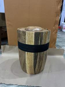 Luxury Polished Wooden Handmade Cremation <b>Urn</b> for Adults Simple Style Stand Memorial Storage Weather Resistant for - Product Image 2