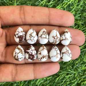 Cabujón en forma de pera de jaspe de caballo salvaje Natural 10x14mm 10 Uds lote de piedras preciosas sueltas para la fabricación de joyas - Product Image 2