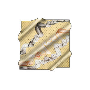 Pañuelo de crepé satinado geométrico Pierre Cardin 90x90 - Pañuelo para la cabeza y el cuello - Product Image 1