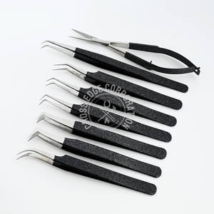High Quality 45 Degree Mega Volume Boot Eyelash Extension Tweezers Set Japanese Stainless Steel Curved Classic Lash <b>Tool</b> - Product Image 1