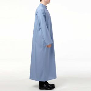 Hombres Al Daffah Thobe manga larga árabe moda bata nueva llegada musulmán largo Thobe de talla grande térmica para otoño - Product Image 6