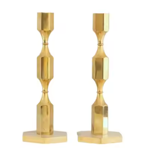 Bougeoir en forme de pierre en aluminium fini or pilier pour salon Design unique chambre et bougeoir décoré de Noël - Product Image 1