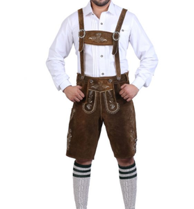 Authentique style bavarois traditionnel Trachten Short Lederhosen pour homme Produit en cuir véritable marron - Product Image 5