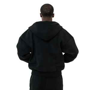 Heavyweight French Terry Zipup Hoodies High Quality Cotton 500gsm Full Zipper Hoodies Custom Men Boxy <b>Cropped</b> <b>Zip</b> <b>up</b> <b>Hoodie</b> - Product Image 2