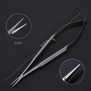 Ciseaux à sourcils de précision en acier inoxydable de conception professionnelle lame incurvée avec haute adhérence et pointe pointue faite pour les ciseaux à ressort - Product Image 2