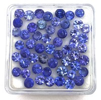 Batu Permata Tanzanite Alami Potongan Bulat Tanpa Bingkai, Lot 5 MM Batu Permata Tanzanite Biru Alami untuk Pembuatan Perhiasan