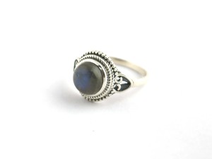 Labradorite Bezel 925 Sterling <b>Silver</b> Chunky Stackable Ring Jewelry For Women <b>Solid</b> <b>Silver</b> - Product Image 3