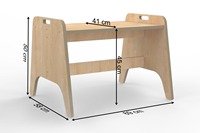 Table Montessori Toffy Kids, design moderne, utilisation scolaire et chambre, couleur naturelle, couleur unie, bois de haute qualité, durable.