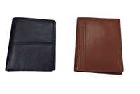 Dompet Panjang Kulit Kambing Unisex Vintage dengan Perlindungan RFID, Kompartemen Kartu Kredit, Kantong Uang Kertas, Resleting, Logo Kustom