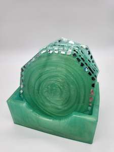 Posavasos de té decorativos de resina y madera Natural de último diseño, posavasos de resina asequibles, posavasos para tazas de vidrio, vajilla - Product Image 5