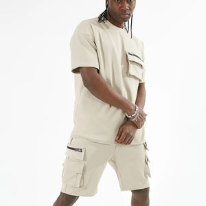 Camiseta con pantalones cortos Conjuntos cortos de gimnasio para hombres Camiseta y conjunto corto Logotipo personalizado Ropa deportiva de verano para hombres Conjuntos de verano transpirables OEM - Product Image 4