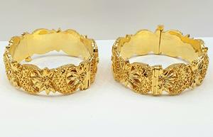Wholesale <b>24K</b> <b>Gold</b> Plated Stainless Steel <b>Bracelets</b> Stylish High Quality Fashion Bangles <b>24K</b> <b>Gold</b> Plated Jewelry - Product Image 5