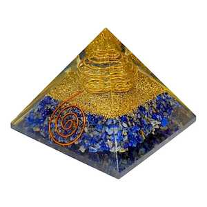 Wholesale Price Handmade Lapis Orgone Pyramid With Copper Spiral For Energy <b>Healing</b> Meditation Decor And Gift Decorate - Product Image 1