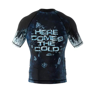 เสื้อแรชการ์ดแขนสั้นสำหรับผู้ชาย สำหรับศิลปะการต่อสู้แบบผสมผสาน ฟิตเนส ระบายอากาศ แห้งเร็ว ป้องกันแบคทีเรีย โลโก้สั่งทำได้ ผลิตจากโพลีเอสเตอร์ - Product Image 2