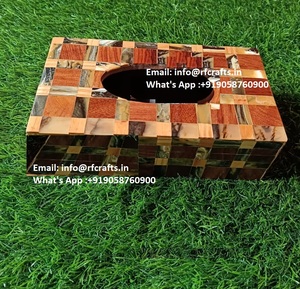 Cajas de pañuelos de madera de bambú con logotipo personalizado, caja de papel de seda decorativa para servilletas, soporte de caja de madera nórdica de lujo para uso doméstico y Hotel - Product Image 2