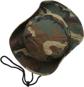 Personalizar al por mayor de alta calidad Casual verano al aire libre Boonie caza pesca Safari cubo sombrero para el sol correa ajustable 100% algodón - Product Image 3