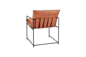 Sillas de oficina Durium de cuero en color bronce envejecido con patas de metal para exportación mundial desde India. - Product Image 4