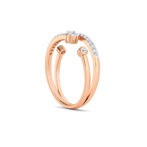 Bague ouverte élégante et délicate à double diamant pour femme, parfaite pour un usage quotidien et un style minimaliste - Product Image 3