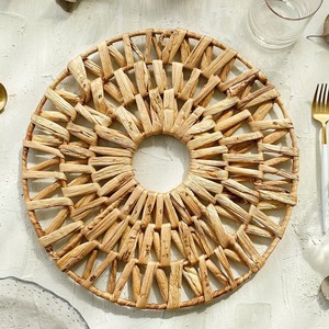Decorative water hyacinth plate mat great quality eco friendly <b>placemat</b> table serving mats - Product Image 4