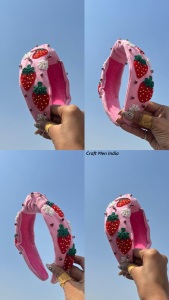 Luxury Shinny Beaded Fabric Custom Headband Spring and Summer Beaded knotted Headband <b>Beach</b> Headbands colorful Hair <b>Accessories</b> - Product Image 3