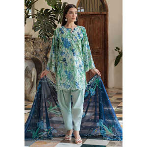 ชุดสูทผ้าลอนปักลายพิมพ์ 3 ชิ้นสำหรับผู้หญิง พร้อมผ้าคลุมไหล่ รุ่น CL-52483 - Product Image 2