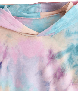 Pull à capuche en coton épais pour femmes couleur unie goutte épaule respirant Tie Dye Design lourd tricoté hiver avant - Product Image 3