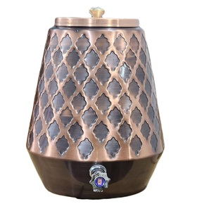 Distributeur de cuivre pur fait à la main en cuivre pur 100% avec couvercle pour le stockage de l'eau potable maison hôtel Restaurant - Product Image 2