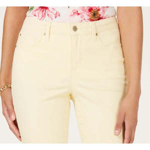Jeans Capri Bristol da Donna Charter Club a Vita Alta Giallo Taglia 14 in Tessuto Canvas Traspirante con Lavaggio Colorato e Funzione Contenitiva Pancia - Product Image 2