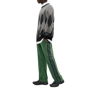 Pantalon de survêtement en molleton pour hommes pantalon personnalisé 2 poches latérales rayé avec cordon de serrage à la taille en gros délavé jambe droite joggers pour hommes - Product Image 3