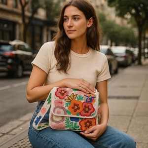 Bolso de hombro con cuentas, bolso con cuentas, bolso de boda, regalo para ella, bolso de mano con cuentas, bolso de moda, bolso colorido artesanal - Product Image 1