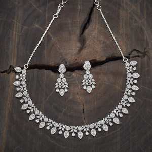Zircon Necklace 185310 Elegant <b>Wedding</b> <b>Accessory</b> with Dazzling Zircon Stones - Product Image 2