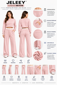 Jeleey Women Wide Leg Leggings Mid Waist Loose Fit Full Length Casual Style Spandex/Nylon Breathable Pockets Autumn Wear - Product Image 1