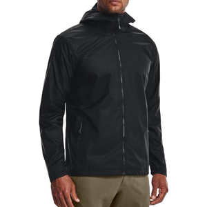 Veste de pluie pliable portable haute visibilité réfléchissante en toile imperméable coupe-vent pour usage d'urgence Col mandarin devant - Product Image 3