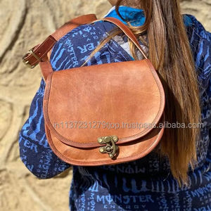 Women's Goat Leather Crossbody Bag <b>Vintage</b> Full Grain Leather Purse Shoulder Satchel Ladies Handbag Travel Satchel Genuine Bags - Product Image 3