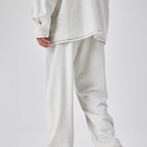 Pantalones de chándal de pierna ancha de rizo francés de mezcla de algodón GSM 380 personalizados al por mayor, pantalones de chándal holgados para hombre - Product Image 3