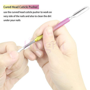 ที่ดันหนังกำพร้าที่ตัดเล็บทำจากสเตนเลสสตีลสีล้วนชุบทองมีฉลากตามต้องการ - Product Image 2