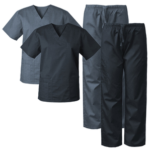 Venta caliente último verano uniformes médicos para mujeres cómodo tejido Scrubs Top y pantalones Hospital Scrubs Set - Product Image 6