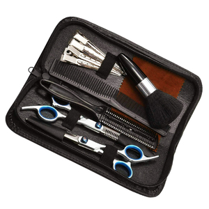 Kit de Peluquería Profesional de 12 Piezas de Acero Inoxidable, Set de Salón para el Hogar, Tijeras para Cortar Cabello, Navaja, Peine, Capa, Kit Completo de Estilismo - Product Image 1