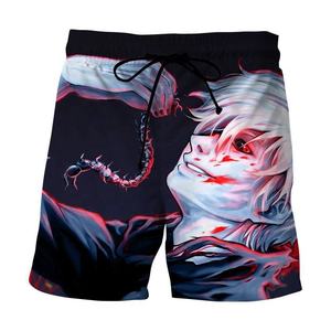 Pantalones de playa informales con estampado 3D de dibujos animados para hombre, pantalones cortos de malla de poliéster transpirable, ropa personalizada, antiarrugas, teñido liso - Product Image 2