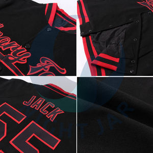 Veste universitaire matelassée à la mode pour hommes en laine de baseball avec logo personnalisé col montant manches en cuir nouvel état prix de gros - Product Image 5
