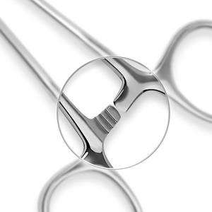 Juego de hemostatos rectos duraderos de 4 piezas, puntas de acero inoxidable, mandíbulas dentadas, pinzas hemostáticas, Kit Sutur, instrumento médico - Product Image 5