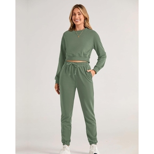 Nuevo diseño 2025 chándal de secado rápido para mujer 100% algodón Color rojo sólido chándal transpirable para mujer con chándales personalizados para mujer - Product Image 4