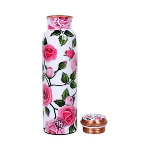 High Quality 1L Customized Design Sport Water <b>Bottle</b> Pure Copper Premium Metal Lid Stainless Steel Tumbler for Gym Outdoor Tour - Product Image 3