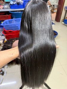 ผมต่อเวียดนามแท้แบบปิดหน้าผากด้วยเชือกผูกสองชั้น สีดำ  แบบตรง  100% เรมี่ สีธรรมชาติ - Product Image 1