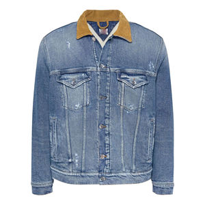 แจ็กเก็ตผ้ายีนส์สีดำสำหรับผู้ชายเสื้อนอกลำลองมีสไตล์โลโก้ด้านหน้าทำจากผ้าฝ้าย100% 10ชิ้น - Product Image 1