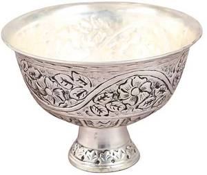 Cuenco para servir de latón de diseño clásico con Base para el hogar, Hotel, restaurante, vajilla de mesa, cuenco para servir aperitivos de frutas de Color plateado - Product Image 5